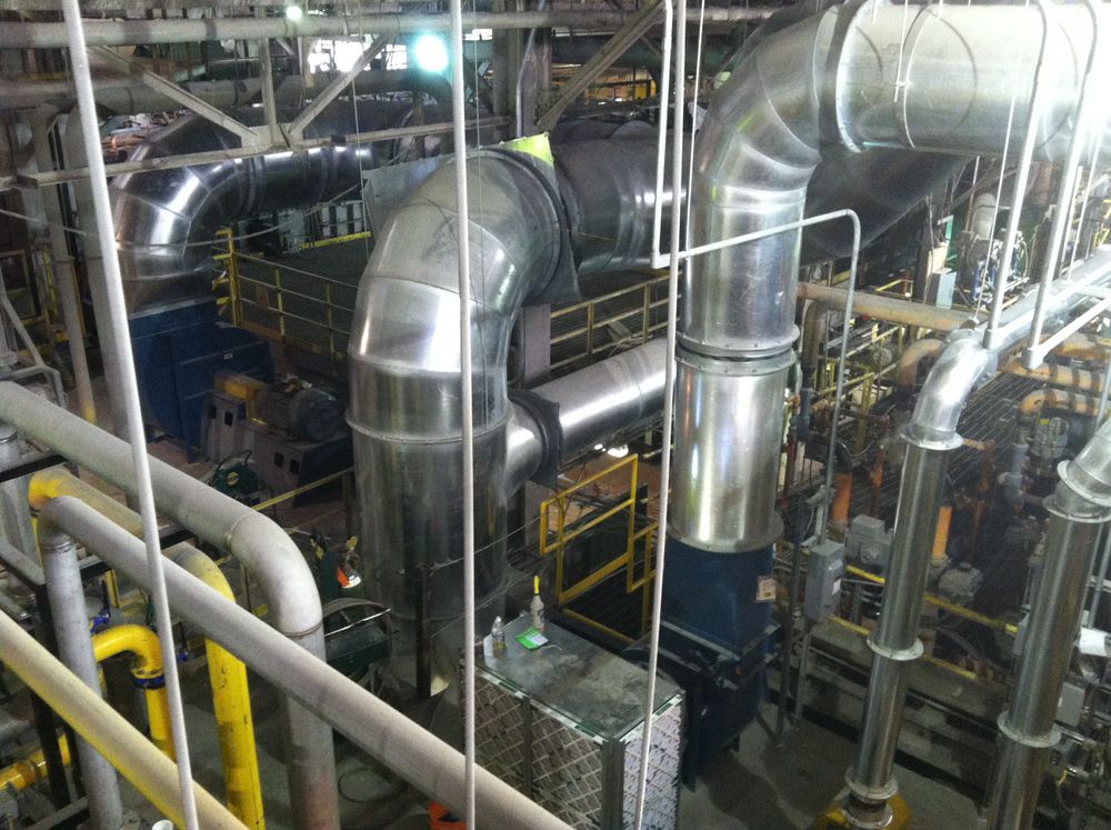 Industrial ventilation work on site
